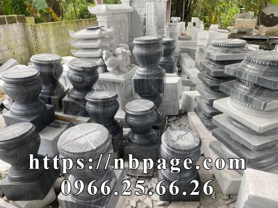 Tảng bồng đá kê cột gỗ nguyên khối