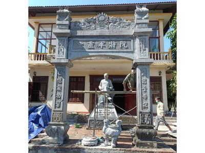 Mẫu Cổng đá giả cổ đẹp cho Đền thờ