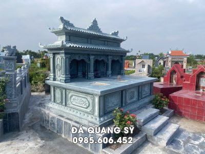 Xây Mộ đá 3 người 2 mái đẹp